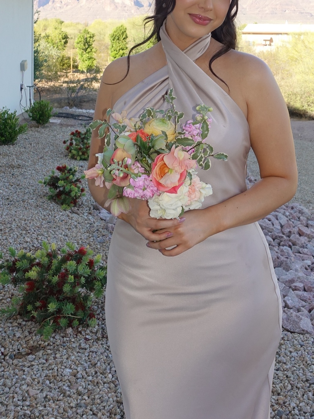 Show Me Your MuMu - Show Me The Ring Satin Halter Maxi Dress - Picture 4 of 6